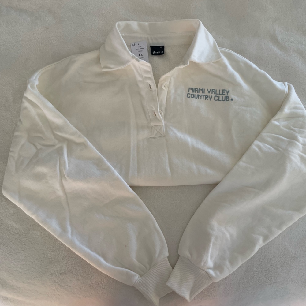 ginatricot white miami sweatshirt!!